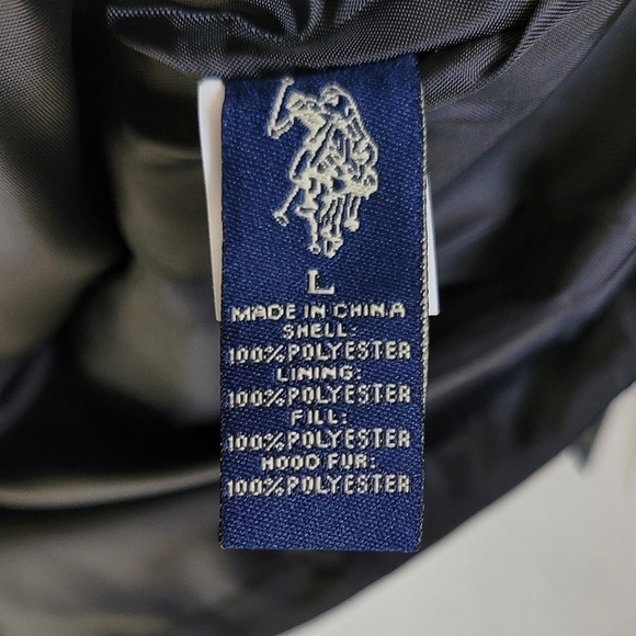 US POLO ASSN Women's Hooded Puffer Jacket Black Large - Picture 6 of 9